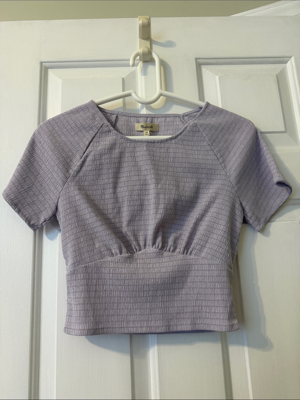Madewell Light Lavender Ribbed Crop Top
